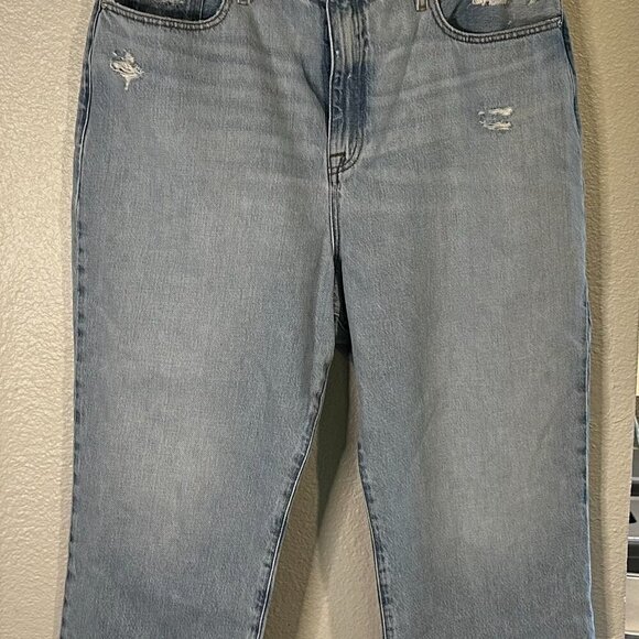 NWT FRAME Le Jane Crop High Rise Straight Distressed Denim- Temecula Rip- Sz 34 - Picture 2 of 7